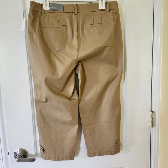 NWT Talbots Perfect Skimmer Slim Leg Pedal Pusher Pants Size 10 in Tan cotton - Picture 14 of 14